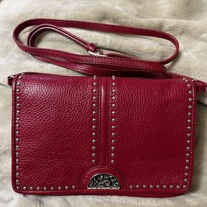Brighton Pretty Tough Crossbody Foldover Leather Wallet Organizer